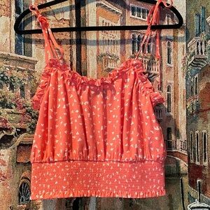 1. State Coral Patterned Top
